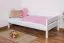 Bettrahmen für Kinder / Kinderbett 90 x 200 cm | Massivholz: Buche | Weiß Lackiert Abbildung
