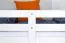 Stockbett für Kinder 90 x 190 cm | Massivholz: Buche | Weiß Lackiert | umbaubar in 2 Einzelbetten | inkl. Rollroste Abbildung
