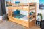 Etagenbett mit Stauraum / 2 Schubladen für Jugendliche 90 x 200 cm | Massivholz: Buche | Natur Lackiert | umbaubar in 2 Einzelbetten | Premium-Qualität | inkl. Rollroste Abbildung