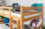 Stockbett für Kinder 120 x 190 cm | Massivholz: Buche | Natur Lackiert | umbaubar in 2 Einzelbetten | inkl. Rollroste Abbildung