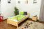 Bettrahmen für Kinder / Kinderbett 90 x 200 cm | Massivholz: Kiefer | Natur Lackiert Abbildung