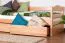 Bettrahmen für Kinder / Kinderbett 90 x 200 cm | Massivholz: Buche | Natur Lackiert | inkl. 2 Schubladen und Lattenrost | besonders hohe Qualität Abbildung