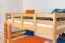 Stockbett für Jugendliche 120 x 200 cm | Massivholz: Buche | Natur Lackiert | umbaubar in 2 Einzelbetten | inkl. Rollroste Abbildung