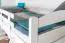 Jugendhochbett 90 x 190 cm | Massivholz: Buche | Weiß Lackiert | umbaubar in Einzelbett | Premium-Qualität | inkl. Rollrost Abbildung