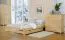 Futonbett / Massivholzbett Kiefer Vollholz massiv natur A9, inkl. Lattenrost  - Abmessung 140 x 200 cm