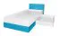 Kinderbett / Jugendbett "Geel" 18, Weiß / Türkis - Liegefläche: 90 x 200 (B x L)