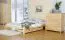 Kinderbett 140 x 200 cm | Massivholz: Kiefer | Natur Lackiert | inkl. Rollrost Abbildung
