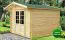 Holz-Gartenhaus 2,98 x 2,98 Meter (inkl. Dach) | Naturbelassen | Satteldach | 34 mm Blockbohlen-Haus Abbildung