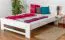 Bettrahmen für Kinder / Kinderbett 140 x 200 cm | Massivholz: Buche | Weiß Lackiert Abbildung