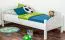 Kinderbett 80 x 200 cm | Massivholz: Buche | Weiß Lackiert Abbildung