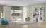 Kleiderschrank | 3 Drehtüren | 3 Schublade | 7 Fächer | mit Kleiderstange | 126 cm breit | Farbe: Weiß Abbildung
