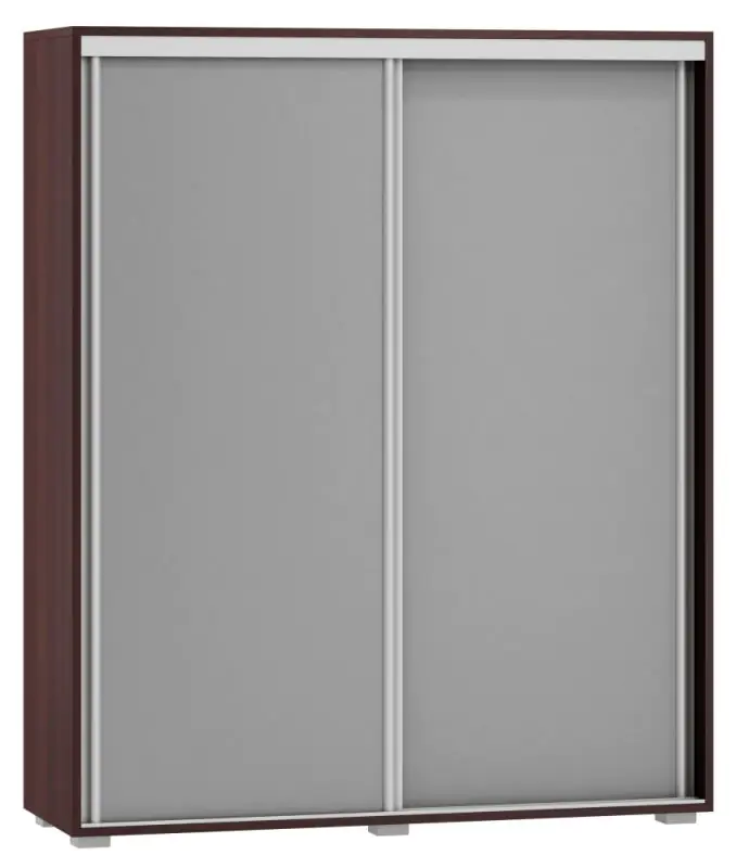120 cm breiter Kleiderschrank mit 5 Fächern und 2 Türen | Farbe: Grau Abbildung