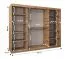 Schiebetürenschrank / Kleiderschrank Jan 06B mit Spiegel, Farbe: Schwarz / Eiche Sonoma - Abmessungen: 200 x 250 x 62 cm ( H x B x T)