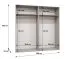 Drehtürenschrank | 4-Türig | Farbe: Weiß | 2 Fächer | Soft-Close-Funktion | 2 Kleiderstangen | Griffe: Gold | Maße: 200 x 52 x 202 cm | Kleiderschrank | ABS-Kanten