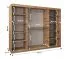 Schiebetürenschrank Jorasses 21, zwei Spiegeltüren, 2,5 Meter breit, Farbe: Eiche Artisan, 10 Fächer, Aluminiumschienen, Kleiderschrank, Schlafzimmer