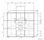 Kommode Kavieng 04, Farbe: Eiche / Weiß - Abmessungen: 110 x 120 x 40 cm (H x B x T)