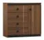 Kommode Mojokerto 02, Farbe: Walnuss / Schwarz - Abmessungen: 85 x 90 x 39 cm (H x B x T)