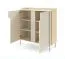 Wohnzimmer Set B | 3-teilig | Farbe: Eiche Mavelie / Macadamia | Push-to-open Funktion | Beine aus Metall | 1 Sideboard | 1 Highboard | 1 Kommode