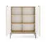 Kommode | geriffelte Front | Farbe: Eiche Vicenza | Highboard | 2 Türen | Maße: 104 x 39 x 125 cm | ABS-Kantenschutz | 6 Fächer | modernes Design