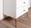 Wohnzimmer Komplett - Set B Roanoke, 5-teilig, Farbe: Weiß / Weiß Glanz