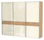 272 cm breiter Schiebetürenschrank mit 3 Türen | 9 Fächer | 3 Kleiderstangen | Farbe: Beige Abbildung