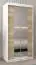 Schiebetürenschrank / Kleiderschrank Jan 01D mit Spiegel, Farbe: Weiß matt / Eiche Sonoma - Abmessungen: 200 x 100 x 62 cm ( H x B x T)