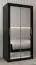 100 cm breiter Kleiderschrank mit 5 Fächern und 2 Türen | Farbe: Schwarz Abbildung