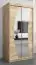 100 cm breiter Kleiderschrank mit 2 Türen | 5 Fächer | Farbe: Sonoma Eiche Abbildung