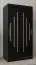 100 cm breiter Kleiderschrank mit 2 Türen | 5 Fächer | Farbe: Schwarz Abbildung