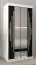 100 cm breiter Kleiderschrank mit 2 Türen | 5 Fächer | Farbe: Weiß / Schwarz Abbildung