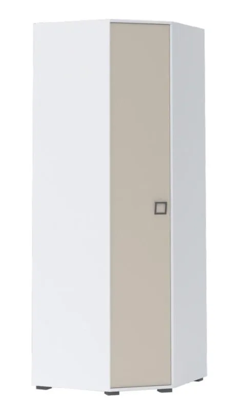 86 cm breiter Kleiderschrank mit 1 Tür | 3 Kleiderstangen | Farbe: Weiß Abbildung