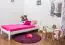 Einzelbett / Gästebett Kiefer Vollholz massiv weiß lackiert A27, inkl. Lattenrost - Abmessung 90 x 200 cm 
