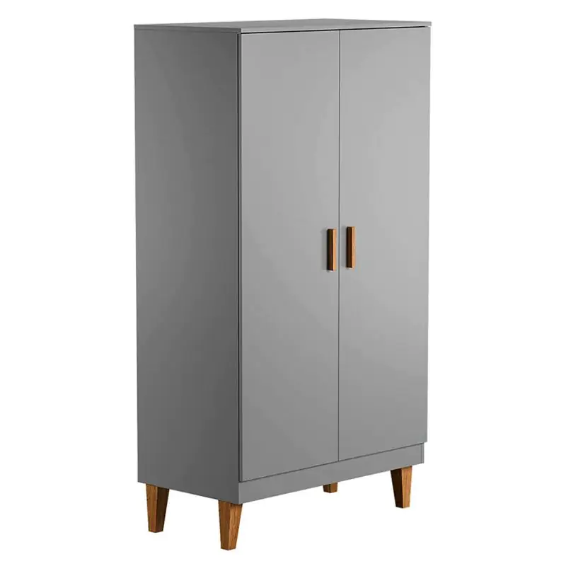 100 cm breiter Kleiderschrank mit 2 Türen | Farbe: Grau Abbildung