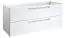Waschtischunterschrank Meerut 29 mit Siphonausschnitt, Farbe: Weiß matt – 50 x 119 x 45 cm (H x B x T)
