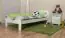 Kinderbett / Jugendbett Kiefer Vollholz massiv weiß lackiert A5, inkl. Lattenrost - Abmessung 90 x 200 cm