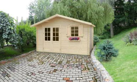 Steiner Shopping Gartenhaus R12 - 44 mm Blockbohlenhaus, Grundfläche: 13,90 m², Satteldach