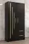 Kleiderschrank mit genügend Stauraum Similaun 47, Farbe: Schwarz matt - Abmessungen: 202 x 103 x 40 cm (H x B x T), mit fünf Fächern und zwei Schubladen