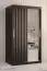 Schlichter Kleiderschrank mit einer Spiegeltür Balmenhorn 76, Farbe: Schwarz matt - Abmessungen: 200 x 100 x 62 cm (H x B x T), mit genügend Stauraum