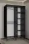Schiebetürenschrank im modernen Design Jotunheimen 220, Farbe: Schwarz - Abmessungen: 208 x 120,5 x 62 cm (H x B x T)