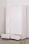 Kleiderschrank Kiefer Vollholz massiv weiß lackiert Junco 07 - Abmessungen: 195 x 117 x 57 cm (H x B x T)