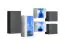 Hängeschränke / Hängevitrinen Set mit edlen Design Volleberg 104, Farbe: Grau / Weiß - Abmessungen: 80 x 150 x 25 cm (H x B x T), mit genügend Stauraum