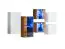 6er Set Hängeschränke und Hängevitrinen Volleberg 107, Farbe: Weiß / Eiche Wotan - Abmessungen: 80 x 150 x 25 cm (H x B x T), mit Push-to-open Funktion