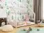 Kinderbett / Hausbett Kiefer Vollholz massiv weiß lackiert D2B, inkl. Lattenrost - Liegefläche: 80 x 160 cm (B x L)