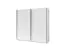 Schiebetürenschrank / Kleiderschrank Lamia, Weiß segmentiert, 6 Fächer, 1 Kleiderstange, 1,5 Meter breit, für Schlafzimmer, 16mm Wandstärke