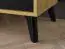 Kommode Lassila 05, Farbe: Eiche Artisan / Schwarz - Abmessungen: 83 x 138 x 40 cm (H x B x T), mit einer Tür, 3 Schubladen und 2 Fächern