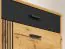 Schuhschrank Lautela 04, Farbe: Eiche / Schwarz - Abmessungen: 91 x 60 x 34 cm (H x B x T), mit 1 Schublade, 2 Türen und 4 Fächern