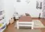 Einzelbett / Gästebett Kiefer Vollholz massiv weiß lackiert A11, inkl. Lattenrost - Abmessung 90 x 200 cm