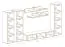 Schlichte Wohnwand mit drei Hängeschränke Hompland 21, Farbe: Weiß / Schwarz - Abmessungen: 170 x 260 x 40 cm (H x B x T), mit Push-to-open Funktion