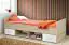 Einzelbett mit zwei Schubladen und zwei offenen Fächern Velle 05, Farbe: Eiche Sonoma / Weiß - Abmessungen: 90 x 200 cm