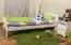 Kinderbett / Jugendbett Kiefer Vollholz massiv weiß lackiert A6, inkl. Lattenrost - Abmessung 90 x 200 cm